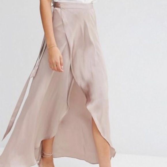 blush wrap skirt